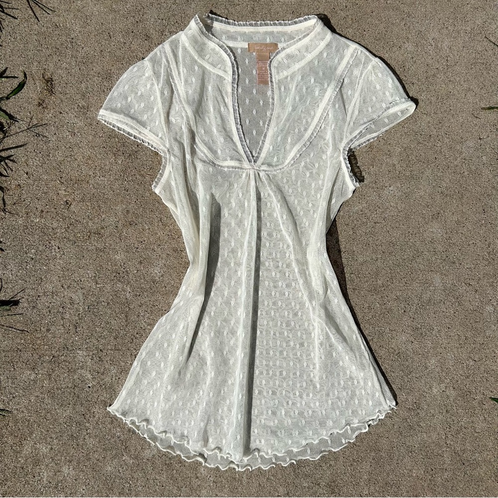 Vintage forever 21 mesh polkadot top